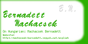 bernadett machacsek business card